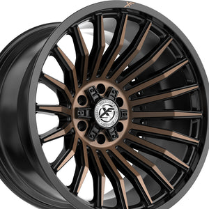 XF Off-Road XF-231 Satin Black & Bronze Machined Double Dark Tint 26X12 5x127/5x139.7 78.1 Hub -44 Offset Silver Wheel Rim