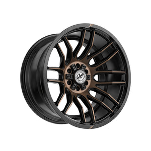 XF Off-Road XF-232 Satin Black & Bronze Machined Double Dark Tint 20X9 5x127/5x139.7 78.1 Hub 12 Offset Silver Wheel Rim