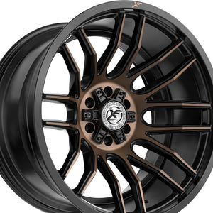 XF Off-Road XF-232 Satin Black & Bronze Machined Double Dark Tint 20X9 5x127/5x139.7 78.1 Hub 12 Offset Silver Wheel Rim