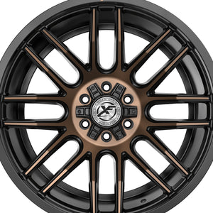 XF Off-Road XF-232 Satin Black & Bronze Machined Double Dark Tint 20X9 5x127/5x139.7 78.1 Hub 12 Offset Silver Wheel Rim
