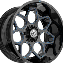 XF Off-Road XF-233 Gloss Black & Blue Milled 20X10 6x135/6x139.7 106.4 Hub -12 Offset Black, Blue Wheel Rim