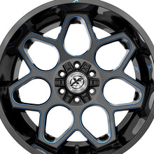 XF Off-Road XF-233 Gloss Black & Blue Milled 20X10 6x135/6x139.7 106.4 Hub -12 Offset Black, Blue Wheel Rim