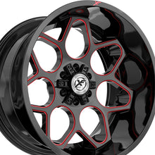 XF Off-Road XF-233 Gloss Black & Red Milled 20X9 6x135/6x139.7 106.4 Hub 12 Offset Black, Red Wheel Rim