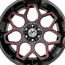 XF Off-Road XF-233 Gloss Black & Red Milled 20X10 6x135/6x139.7 106.4 Hub -12 Offset Black, Red Wheel Rim