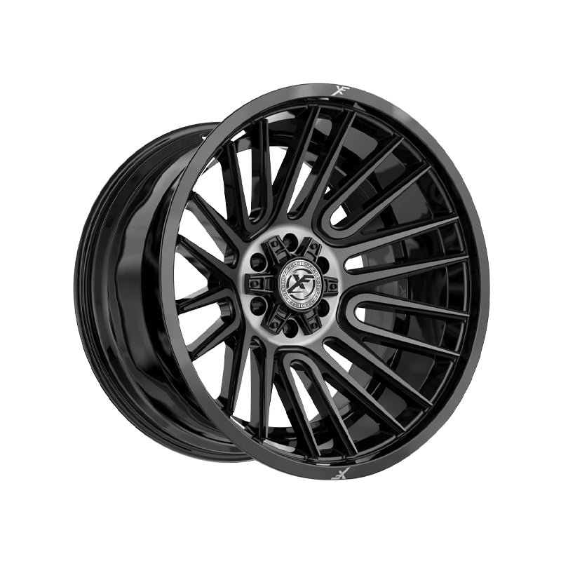 XF Off-Road XF-234 Gloss Black & Brushed Double Dark Tint 20X10 8x165.1/8x180 125.2 Hub -12 Offset Black Wheel Rim