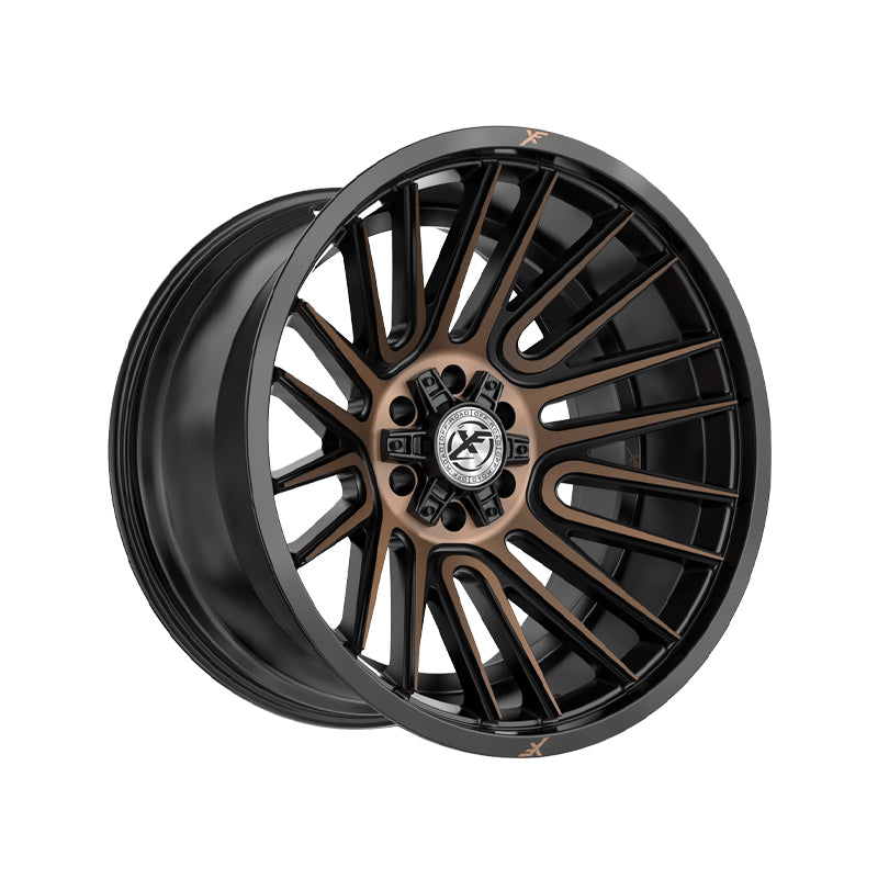 XF Off-Road XF-234 Satin Black & Bronze Machined Double Dark Tint 20X9 5x127/5x139.7 78.1 Hub 12 Offset Silver Wheel Rim