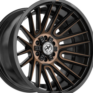 XF Off-Road XF-234 Satin Black & Bronze Machined Double Dark Tint 20X9 5x127/5x139.7 78.1 Hub 12 Offset Silver Wheel Rim