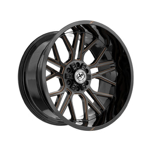 XF Off-Road XF-235 Gloss Black & Bronze Milled 20X9 5x127/5x139.7 78.1 Hub 0 Offset Black, Bronze Wheel Rim