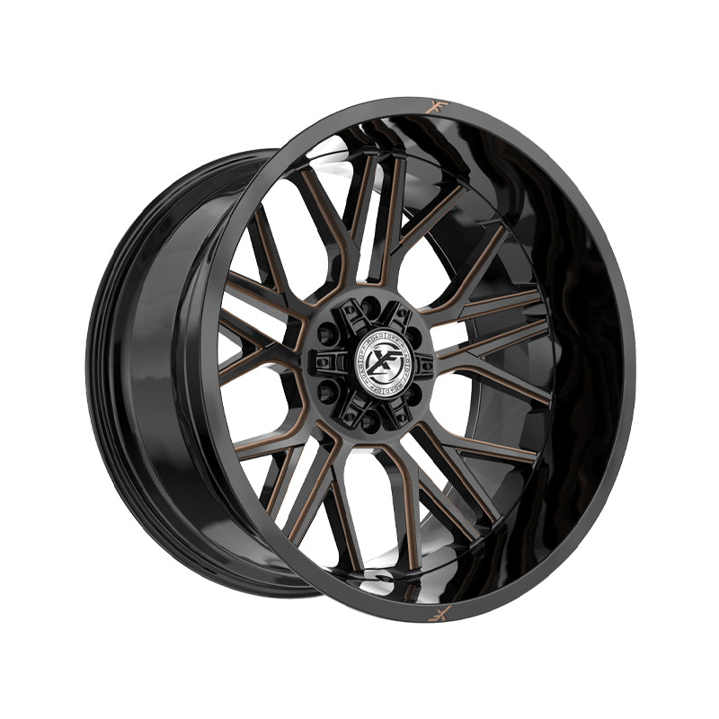 XF Off-Road XF-235 Gloss Black & Bronze Milled 20X9 5x127/5x139.7 78.1 Hub 0 Offset Black, Bronze Wheel Rim