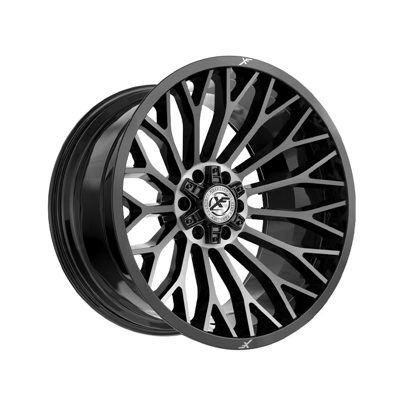 XF Off-Road XF-237 Gloss Black & Brushed Double Dark Tint 20X10 8x165.1/8x170 125.2 Hub -12 Offset Black Wheel Rim