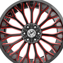 XF Off-Road XF-237 Gloss Black & Red Milled 24X12 6x135/6x139.7 106.4 Hub -44 Offset Black, Red Wheel Rim