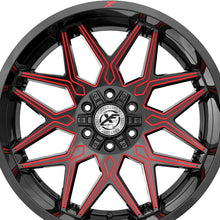 XF Off-Road XF-238 Gloss Black & Red Milled 17X9 5x127/5x139.7 78.1 Hub 0 Offset Black, Red Wheel Rim