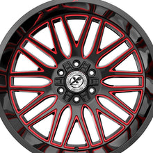 XF Off-Road XF-240 Gloss Black & Red Milled 17X9 6x135/6x139.7 106.4 Hub 12 Offset Black, Red Wheel Rim