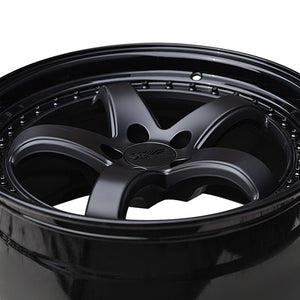 XXR 565 18X10.5 5-4.5 73.1 Hub +20 Offset Flat Black / Gloss Black Lip Wheel Rim